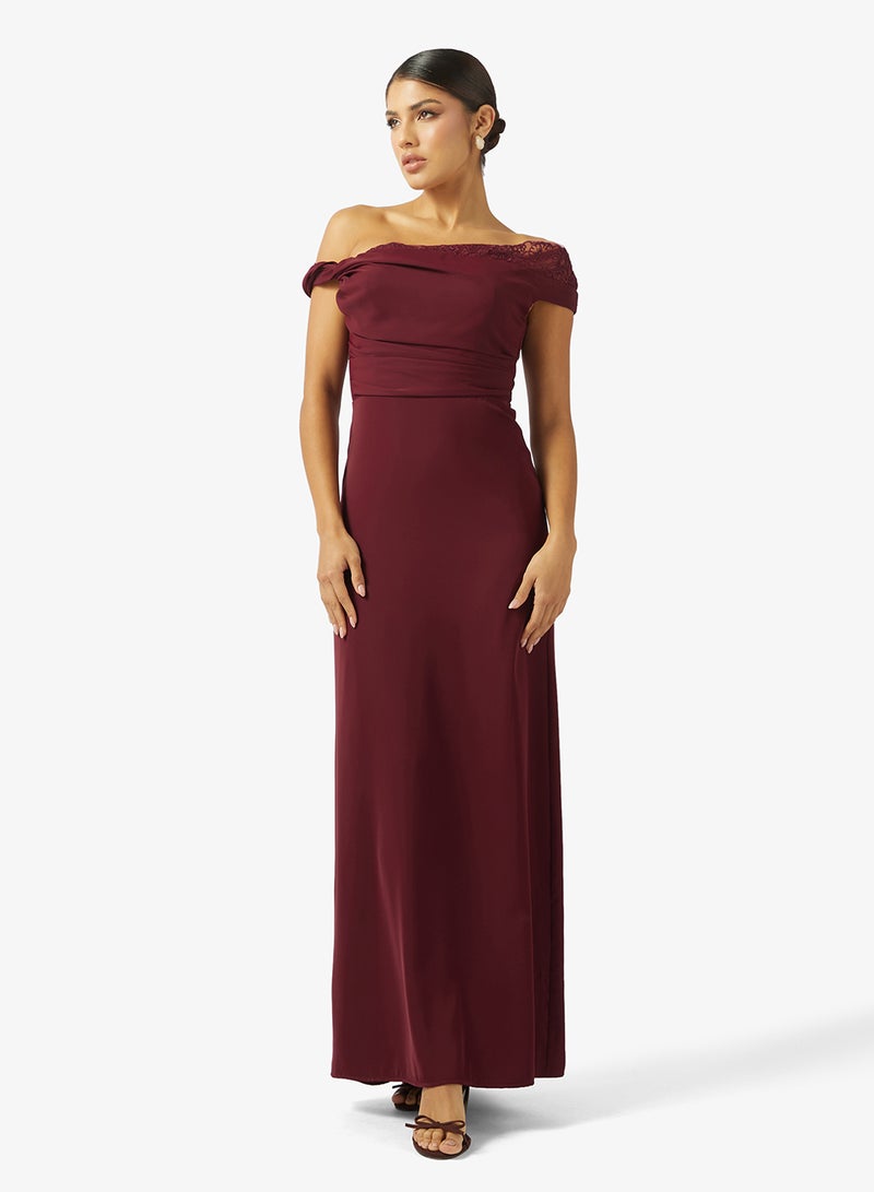 Iyra Elegant Off-Shoulder Maxi Dress - Image 1
